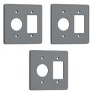 Kit 3 Placa 4x4 1 Posto Redondo + 3 Teclas Silentoque 8535