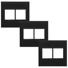 Kit 3 Placa 4x4 Cor Preto 2+2 Postos Pial Plus+ 618512pt