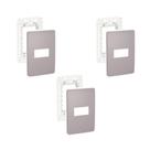 Kit 3 Placa/Espelho 4X2 1 Modulos Axis Grey S730101224 Orion