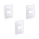 Kit 3 Placas 4X2 P 1 Mód Branco C Suporte Zeffia Pial 680181