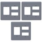 Kit 3 Placas 4x4 5 Módulos Cinza Separados Silentoque 8532