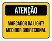 Kit 3 Placas Amarela Atenção Marcador Da Light 36X46