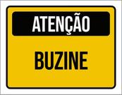 Kit 3 Placas Atenção Amarela Buzine