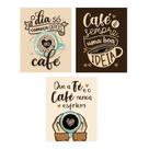 Kit 3 Placas Decorativas 20x25 para Cantinho do Café Cozinha Padaria