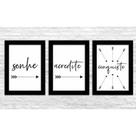 Kit 3 Placas Decorativas com 3 Peças 20x30 Quadro de Psicologia com Frase de Sabedoria