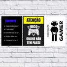 Kit 3 Placas Decorativas gamer - 28x20 cm Kit 3 Placas Decorativas gamer - 28x20 cm