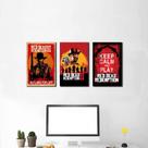 Kit 3 Placas Decorativas Red Dead Redemption 2 Kit 3 Placas Decorativas Red Dead Redemption 2