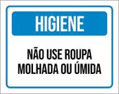 Kit 3 Placas Higiene Não Use Roupa Molhada Ou Úmida