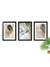 Kit 3 Placas Quadros Decorativos Folhagem Marmorizado Kit 3 Placas Quadros Decorativos Folhagem Marmorizado