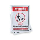 Kit 3 Placas sinalização 15x21cm EM PVC PL(1008) - Tema: Condomínio Leve Seu Cão na Focinheira.