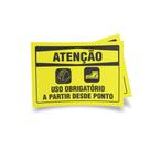 Kit 3 Placas sinalização 15x21cm EM PVC PL(1037) - Tema: Obras Equipamentos