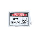 Kit 3 Placas sinalização 15x21cm EM PVC PL(11) - Tema: PERIGO ALTA TENSÃO