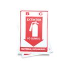 Kit 3 Placas sinalização 15x21cm EM PVC PL(114) Tema: Extintor