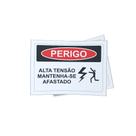 Kit 3 Placas sinalização 15x21cm EM PVC PL(12) - Tema: Alta Tensão