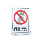 Kit 3 Placas sinalização 15x21cm EM PVC PL(130) - Tema: Desligue o Celular Kit 3 Placas sinalização 15x21cm EM PVC PL(130) - Tema: Desligue o Celular