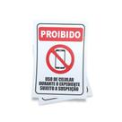 Kit 3 Placas sinalização 15x21cm EM PVC PL(131) - Tema: Desligue o Celular