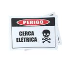 Kit 3 Placas sinalização 15x21cm EM PVC PL(141) - Tema: Cerca Elétrica
