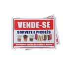 Kit 3 Placas sinalização 15x21cm EM PVC PL(144) - Tema: Sorvetes e Picolés Kit 3 Placas sinalização 15x21cm EM PVC PL(144) - Tema: Sorvetes e Picolés