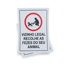 Kit 3 Placas sinalização 15x21cm EM PVC PL(157) - Tema: Condomínio Recolha Fezes
