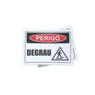 Kit 3 Placas sinalização 15x21cm EM PVC PL(16) - Tema: Perigo Degrau