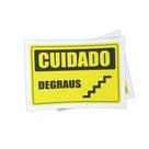 Kit 3 Placas sinalização 15x21cm EM PVC PL(18) - Tema: Perigo Degrau