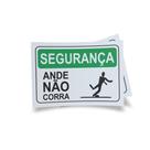 Kit 3 Placas sinalização 15x21cm EM PVC PL(181b) - Tema: Não Corra