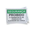 Kit 3 Placas sinalização 15x21cm EM PVC PL(189) - Tema: Carga