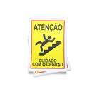 Kit 3 Placas sinalização 15x21cm EM PVC PL(21) - Tema: Perigo Degrau