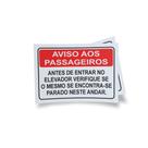 Kit 3 Placas sinalização 15x21cm EM PVC PL(220) - Tema: Elevador