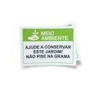 Kit 3 Placas sinalização 15x21cm EM PVC PL(234) - Tema: Jardim