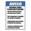 Kit 3 Placas sinalização 15x21cm EM PVC PL(251) - Tema: Piscina
