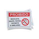 Kit 3 Placas sinalização 15x21cm EM PVC PL(275) - Tema: Proibido Bicicleta