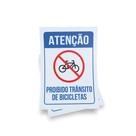 Kit 3 Placas sinalização 15x21cm EM PVC PL(276) - Tema: Proibido Bicicleta