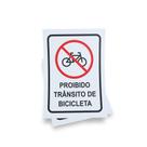 Kit 3 Placas sinalização 15x21cm EM PVC PL(277) - Tema: Proibido Bicicleta