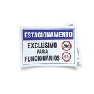 Kit 3 Placas sinalização 15x21cm EM PVC PL(322) - Tema: Estacionamento Loja Funcionários