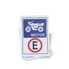 Kit 3 Placas sinalização 15x21cm EM PVC PL(336) Tema: Estacionamento Moto