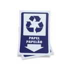 Kit 3 Placas sinalização 15x21cm EM PVC PL(403) - Tema: Lixo Papel