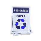 Kit 3 Placas sinalização 15x21cm EM PVC PL(404) - Tema: Lixo Papel