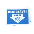 Kit 3 Placas sinalização 15x21cm EM PVC PL(405) - Tema: Lixo Reciclável Papel