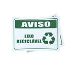 Kit 3 Placas sinalização 15x21cm EM PVC PL(411) - Tema: Lixo Reciclável