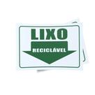 Kit 3 Placas sinalização 15x21cm EM PVC PL(414) - Tema: Lixo Reciclável