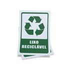 Kit 3 Placas sinalização 15x21cm EM PVC PL(415) - Tema: Lixo Reciclável