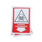Kit 3 Placas sinalização 15x21cm EM PVC PL(416) - Tema: Lixo Contaminado