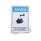 Kit 3 Placas sinalização 15x21cm EM PVC PL(441) - Tema: Lave as Mãos