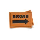 Kit 3 Placas sinalização 15x21cm EM PVC PL(463) - Tema: Obras Distância e Desvio
