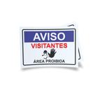 Kit 3 Placas sinalização 15x21cm EM PVC PL(492) - Tema: Visitante