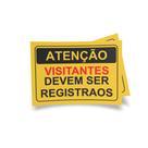 Kit 3 Placas sinalização 15x21cm EM PVC PL(494) - Tema: Visitante