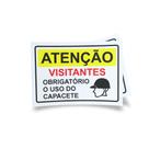 Kit 3 Placas sinalização 15x21cm EM PVC PL(495) - Tema: Visitante