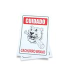 Kit 3 Placas sinalização 15x21cm EM PVC PL(51) - Tema: Cão Bravo