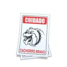 Kit 3 Placas sinalização 15x21cm EM PVC PL(52) - Tema: Cão Bravo